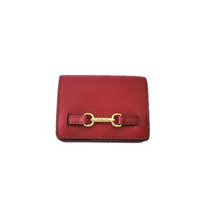 Michael Kors Carson Small Flap Wallet Cherry Pebbled Leather